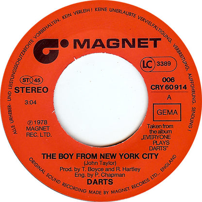 Darts : The Boy From New York City (7", Single)