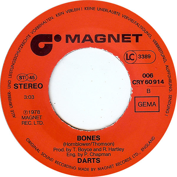 Darts : The Boy From New York City (7", Single)