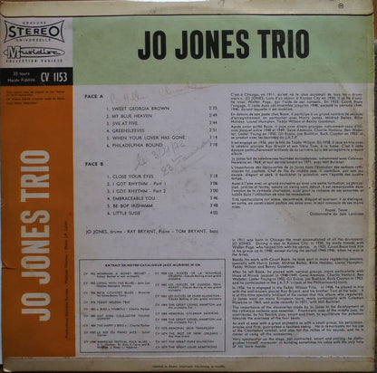 The Jo Jones Trio : Jo Jones Trio (LP, Album, RE)