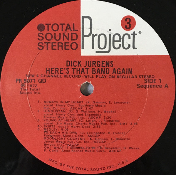 Dick Jurgens : Here's That Band Again (LP, Album, Quad)