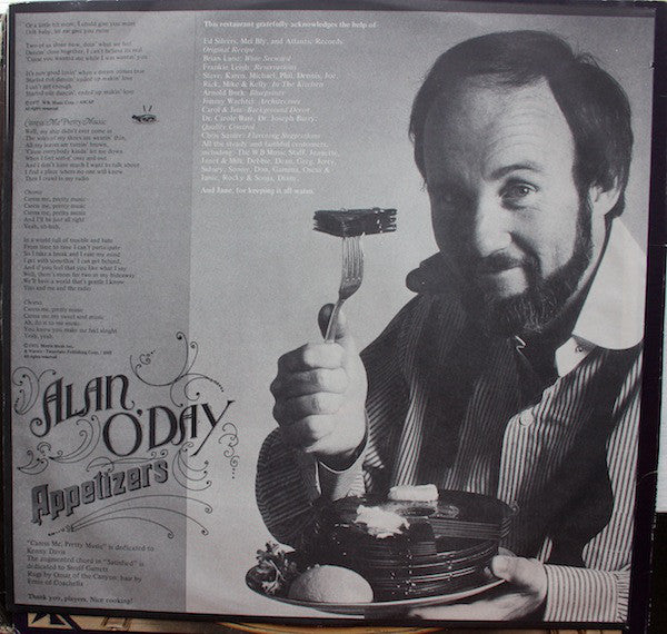 Alan O'Day : Appetizers (LP, Album, PR)