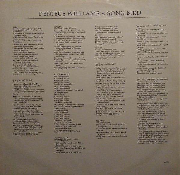 Deniece Williams : Song Bird (LP, Album)