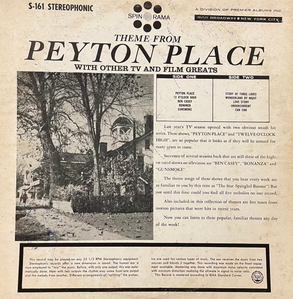 Unknown Artist : Theme From Peyton Place With Other TV And Film Greats (LP)