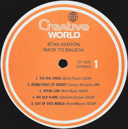 Stan Kenton : Back To Balboa (LP, Album)