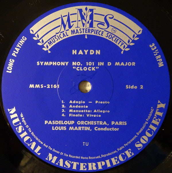 Joseph Haydn, Sir Adrian Boult, Louis Martin, The London Philharmonic Orchestra, Orchestre De L'Association Des Concerts Pasdeloup : Symphonie Nr. 104 In D-dur "London" -  Symphonie Nr. 101 In D-dur "Die Uhr " (LP, Mono)