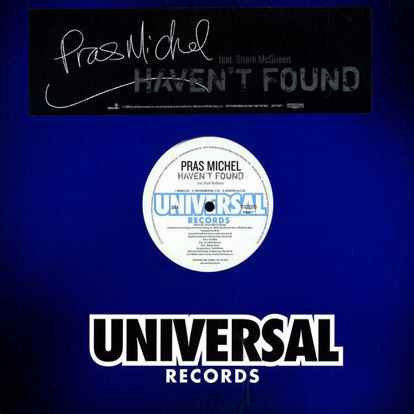 Pras Michel : Haven't Found (12", Promo)