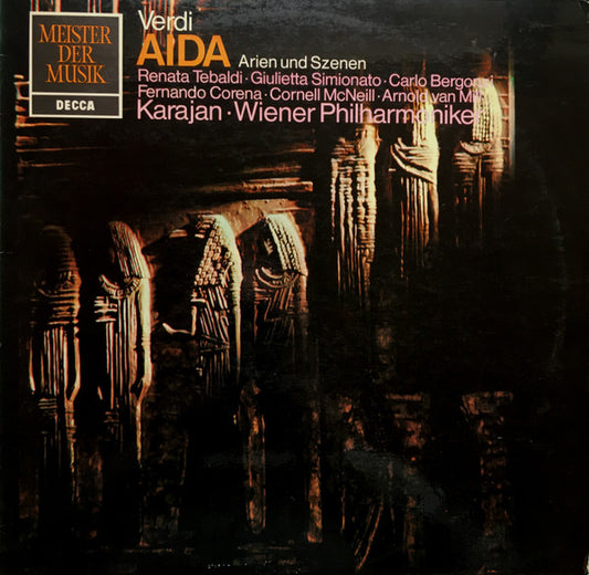 Giuseppe Verdi, Renata Tebaldi, Carlo Bergonzi, Giulietta Simionato, Cornell MacNeil, Arnold van Mill, Herbert von Karajan, Wiener Philharmoniker : Aida. Arien Und Szenen (LP)