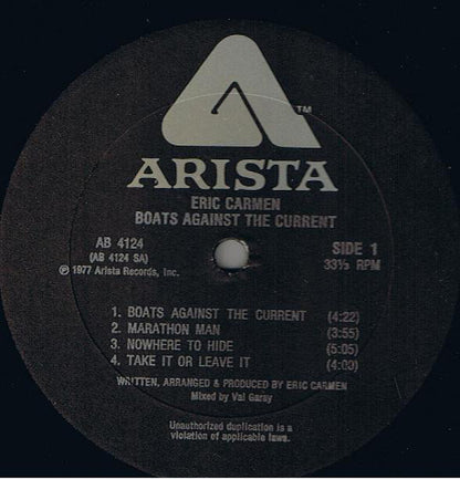 Eric Carmen : Boats Against The Current (LP, Album, Res)