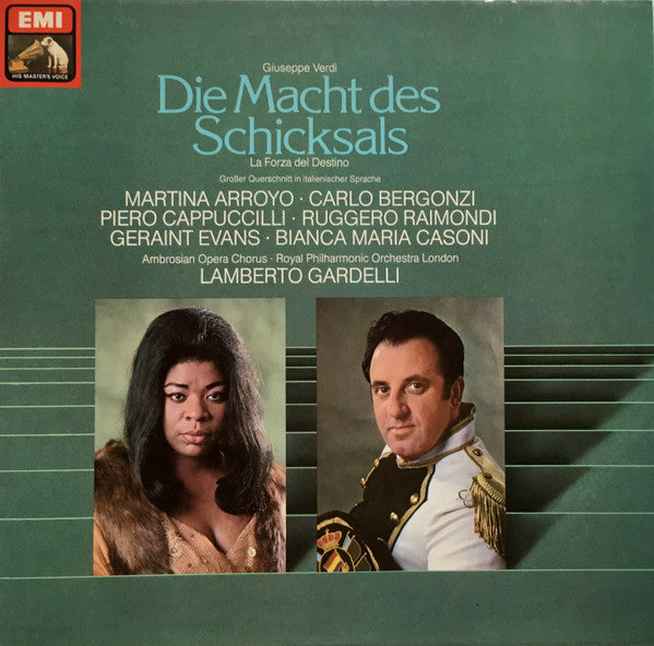 Giuseppe Verdi, Martina Arroyo, Carlo Bergonzi, Piero Cappuccilli, Ruggero Raimondi, Geraint Evans, Bianca Maria Casoni, Lamberto Gardelli : Die Macht Des Schicksals / La Forza Del Destino  (Grosser Querschnitt In Italienischer Sprache) (LP)