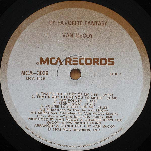 Van McCoy : My Favorite Fantasy (LP, Album, Glo)