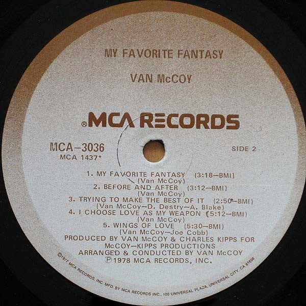 Van McCoy : My Favorite Fantasy (LP, Album, Glo)