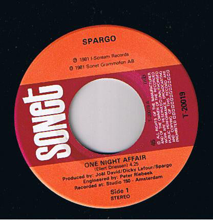 Spargo : One Night Affair (7", Single)