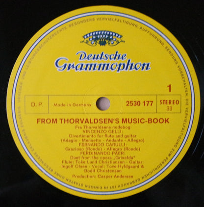 Toke Lund Christiansen, Ingolf Olsen, Tove Hyldgaard, Bodil Christensen : From Thorvaldsen's Music-Book (Fra Thorvaldsens Nodebog) (LP, Album)