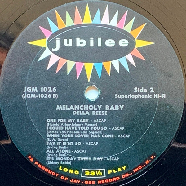 Della Reese : Melancholy Baby (LP, Album, Mono, RE)