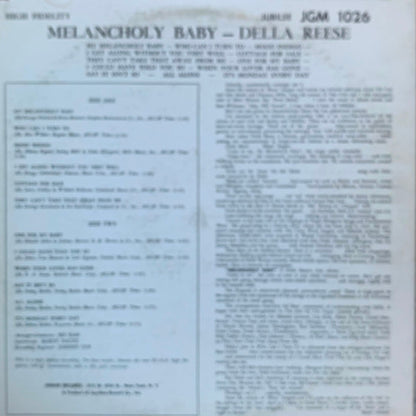 Della Reese : Melancholy Baby (LP, Album, Mono, RE)