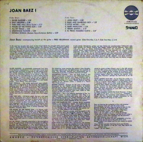 Joan Baez : 1 (LP, Album)