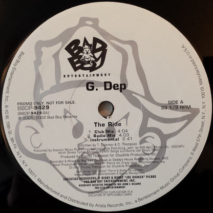 G-Dep : The Ride / Danger Zone (12", Promo)