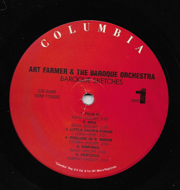 Art Farmer & The Baroque Orchestra : Baroque Sketches (LP, Album, RE)