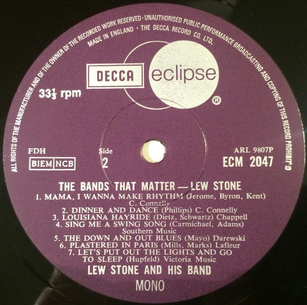 Lew Stone : The Bands That Matter (LP, Comp, Mono)