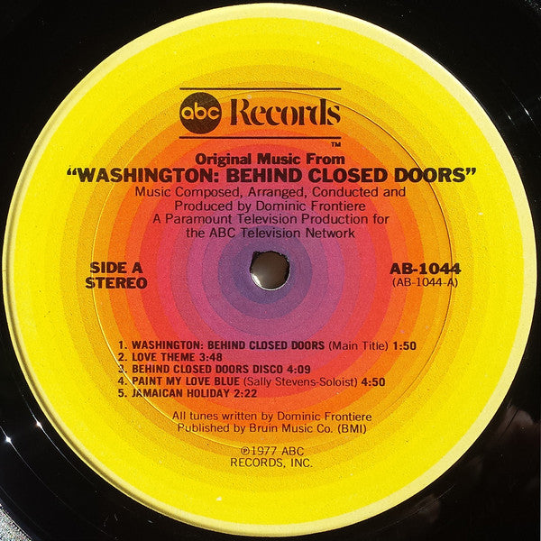 Dominic Frontiere : Washington: Behind Closed Doors (Original Music From) (LP, Album)