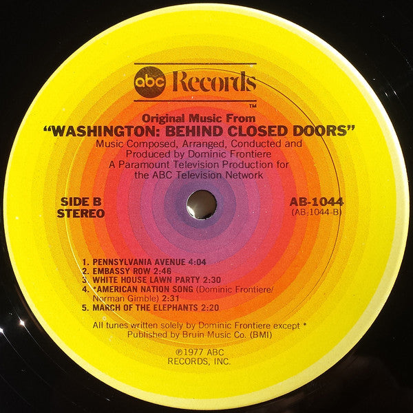 Dominic Frontiere : Washington: Behind Closed Doors (Original Music From) (LP, Album)