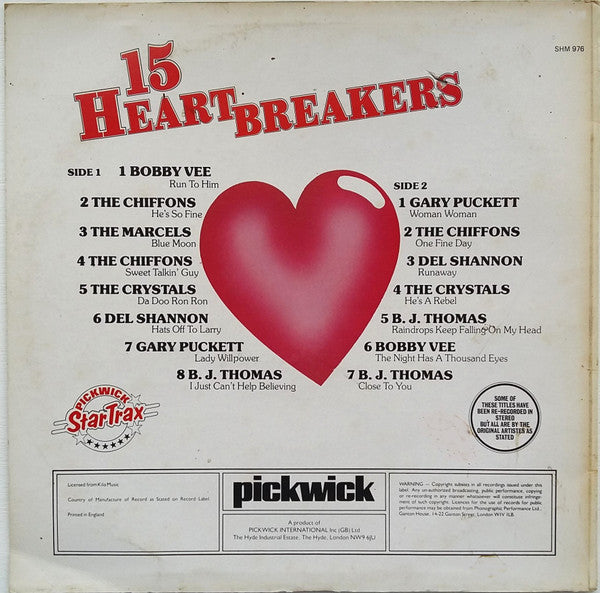 Various : 15 Heart Breakers (LP, Comp)