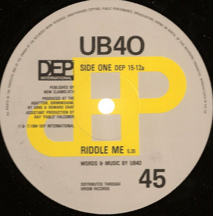 UB40 : Riddle Me (12", Single)