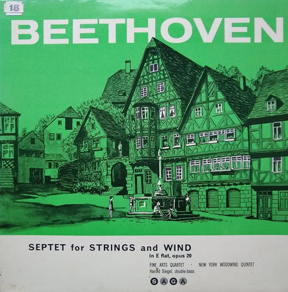 Ludwig van Beethoven - The Fine Arts Quartet, New York Woodwind Quintet, Harold Siegel : Septet in E Flat Major, Op. 20 (LP, Album, Mono, Gre)