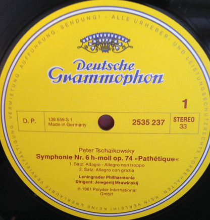 Pyotr Ilyich Tchaikovsky - Leningrad Philharmonic Orchestra, Evgeny Mravinsky : Symphonie Nr.6 (LP, RE)