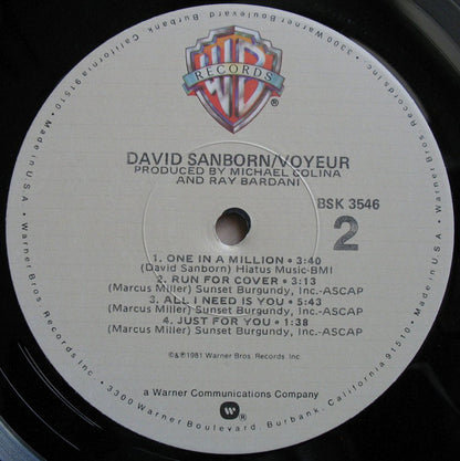 David Sanborn : Voyeur (LP, Album)