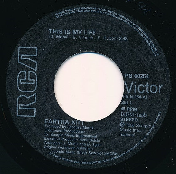 Eartha Kitt : This Is My Life (7", Single)