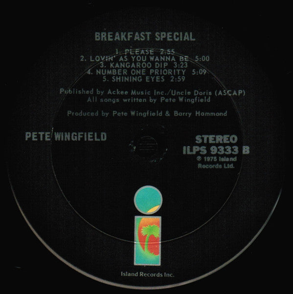 Pete Wingfield : Breakfast Special (LP, Album, Ter)