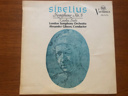 Jean Sibelius, The London Symphony Orchestra, Alexander Gibson : Symphony No. 5 / Karelia Suite (LP, Mono, Promo, RE)