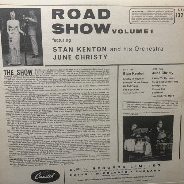 Stan Kenton And His Orchestra, June Christy : Road Show Volume 1 (LP, Album)