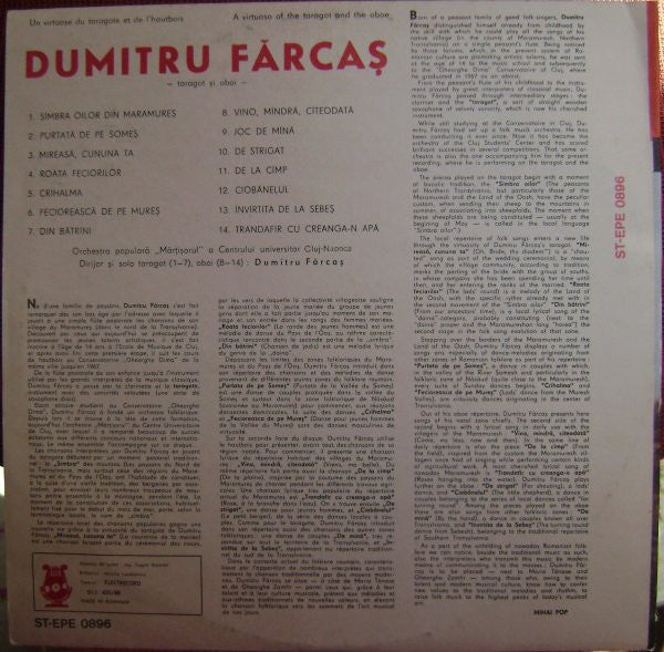 Dumitru Fărcaș : Un Virtuose Du Taragote Et De L'Hautbois / A Virtuoso Of The Taragot And The Oboe (LP, Album, RE, RP, /88)