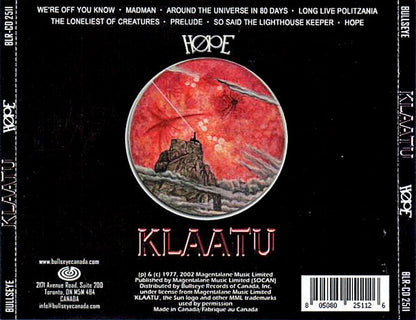 Klaatu : Hope (CD, Album, RE, RM)