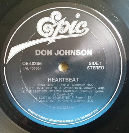 Don Johnson : Heartbeat (LP, Album, Gat)