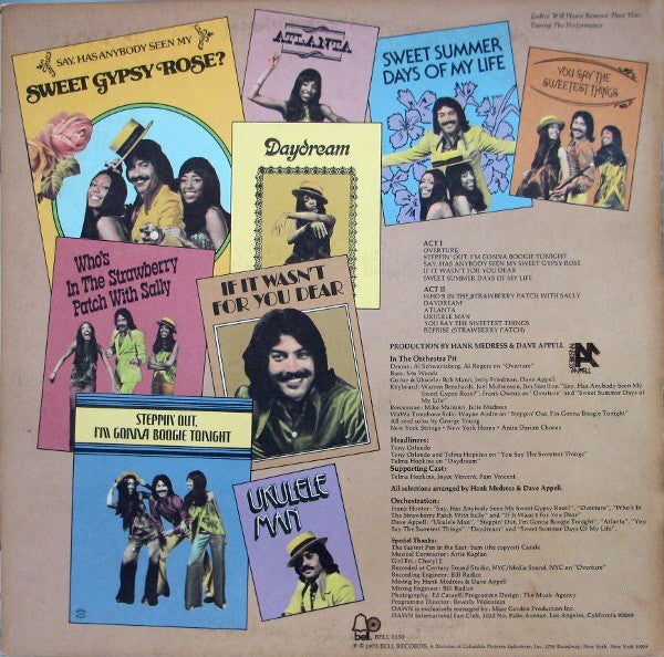 Dawn (5) Featuring Tony Orlando : Dawn's New Ragtime Follies (LP, Album, Sup)