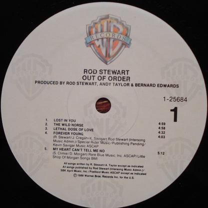 Rod Stewart : Out Of Order (LP, Album, Spe)