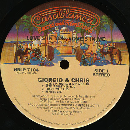 Giorgio Moroder And Chris Bennett : Love's In You, Love's In Me (LP, Album)