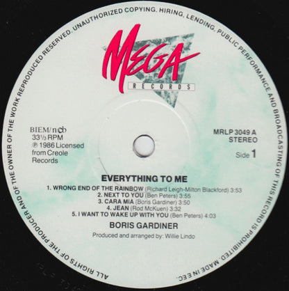 Boris Gardiner : Everything To Me (LP, Album)