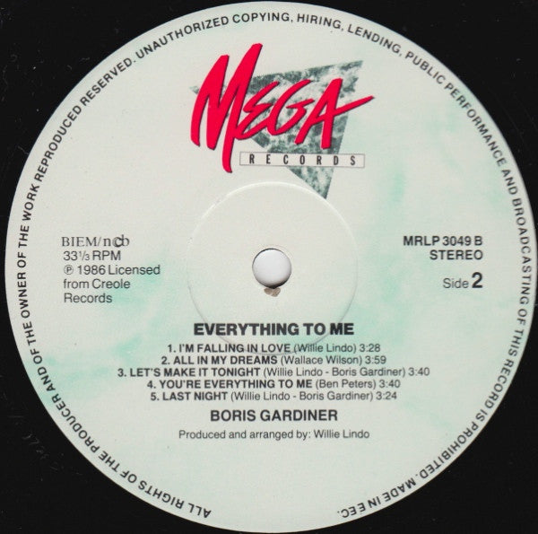 Boris Gardiner : Everything To Me (LP, Album)