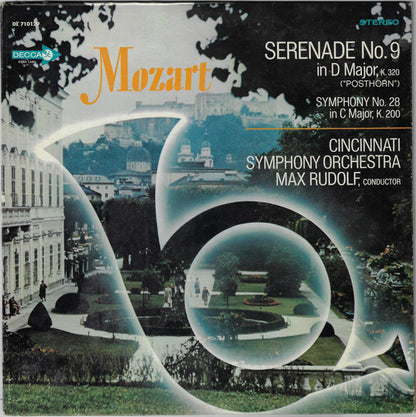 Wolfgang Amadeus Mozart / Cincinnati Symphony Orchestra, Max Rudolf : Serenade No. 9 In D Major, K. 320 ("Posthorn") / Symphony No. 28 In C Major, K. 200 (LP, Album, Pin)