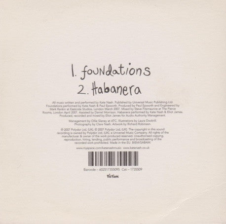 Kate Nash : Foundations (CD, Single, Num, Car)