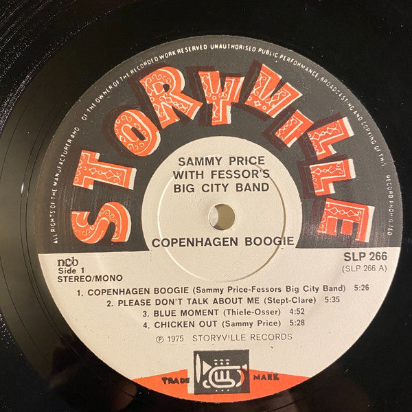 Sammy Price With Fessor's Big City Band : Copenhagen Boogie (LP, Album, Mono)