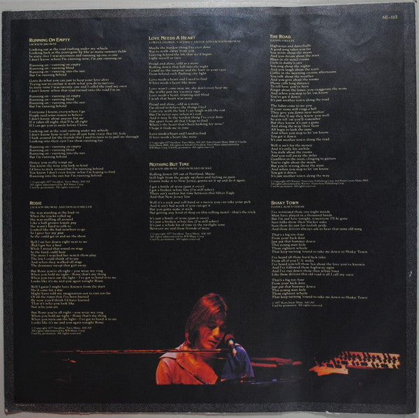 Jackson Browne : Running On Empty (LP, Album, Club, Spe)