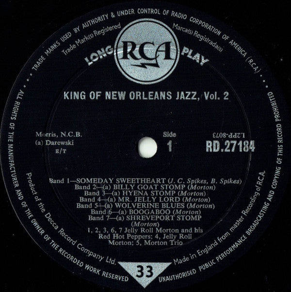 Jelly Roll Morton : The King Of New Orleans Jazz Vol.2 (LP, Comp, Mono)