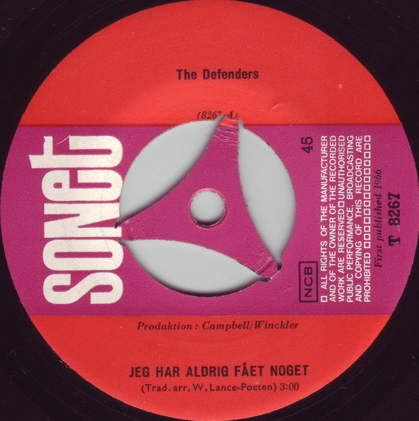 The Defenders (6) : Jeg Har Aldrig Fået Noet / Solskin Ombord (7", Single, 3 p)