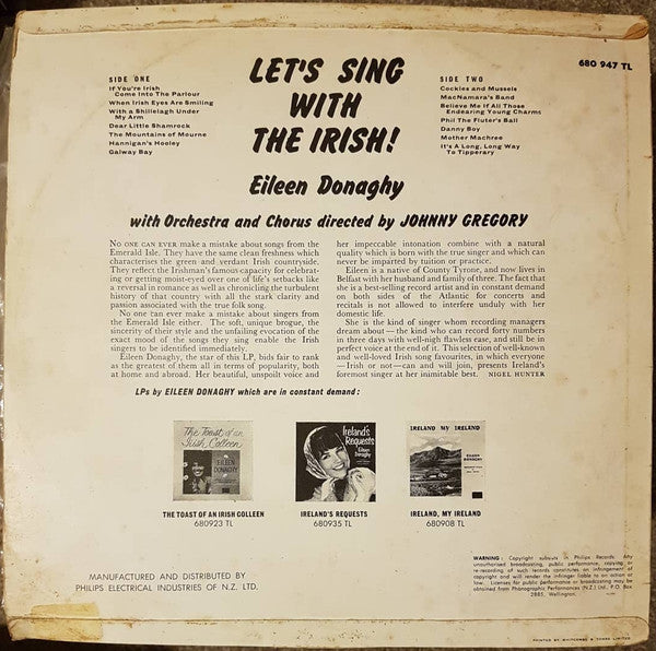 Eileen Donaghy : Let's Sing With The Irish (LP, Mono)