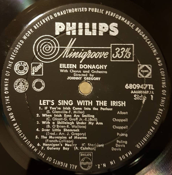 Eileen Donaghy : Let's Sing With The Irish (LP, Mono)